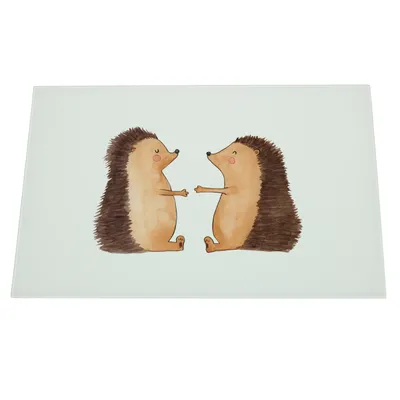 Produktbild von Mr. & Mrs. Panda Frühstücksbrett Igel Liebe - Weiß - Geschenk, Vesperplatte, schneidbrett, Schneidebrett, Freundin, Hochzeit, Küchenbrett, Hochzeitstag, Servierplatte