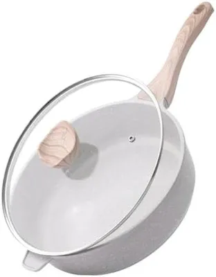 Image de Poêle en céramique de 28 cm avec couvercle pour une cuisine saine