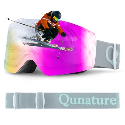 Produktbild von Qunature Winter Rahmenlos Skibrille SNOWBOARDBRILLE Antifog Schutzbrille grau Rahmen