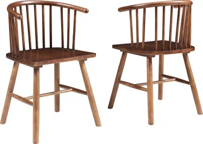Produktbild von Esszimmerstuhl ‘Stami' 2er Set Küchenstühle 79 x 53 x 48 cm Holz Walnussoptik