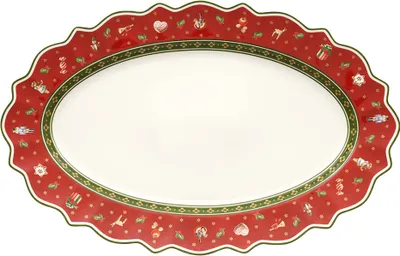 Produktbild von Villeroy & Boch Toy's Delight Platte oval Premium Porcelain rot,weiß 1485852910