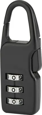 Image de Cadenas à combinaison Swish, 3 chiffres, intérieur, anse acier, 21mm, noir - THIRARD