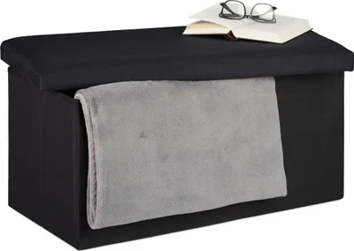 Obrázek produktu pro relaxdays Truhla 10031616_46 černé dřevo 76,5 cm