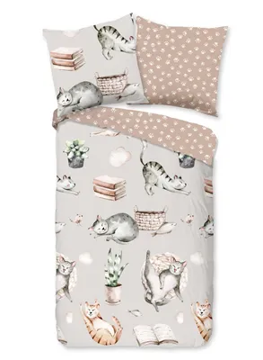 Produktbild von Duvet cover Good Morning 135x200 + 1* 80x80 cm - cats