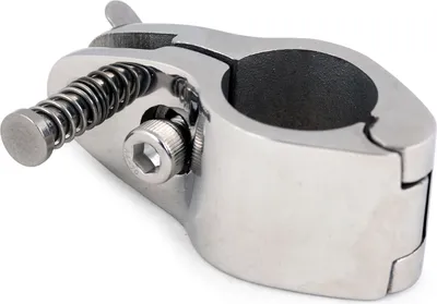 Produktbild von Gelenkschelle für 22 mm Rohre mit Schnellverschluss aus rostfreiem Edelstahl
