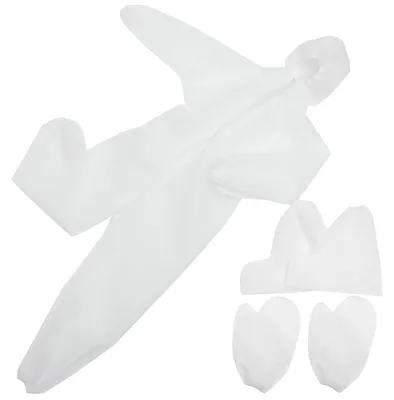 Wegwerp Overall für Kinder, weiß, 150-160 cm, mit Kapuze