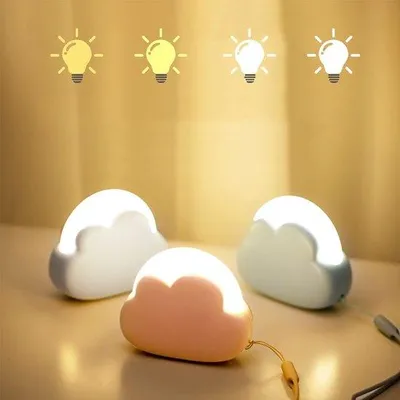 Obrázek produktu pro Malá USB lampička, roztomilá lampička do ložnice, žluto-bílý LED reflektor, lampička na noční stolek, dobíjecí přes USB, osvětlení do ložnice