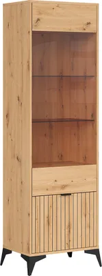 Produktbild von Vitrine Mao mit 2 Türen, Holzoptik, 197cm