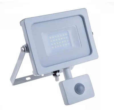 Immagine prodotto di V-TAC PRO VT-20-S faro led 20W ultra slim bianco con sensore PIR bianco caldo 3000K IP65 - SKU 448