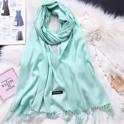 Produktbild von DE-6965 Schal in Türkis – Eleganter Kaschmir Schal für jedes Outfit KP6965