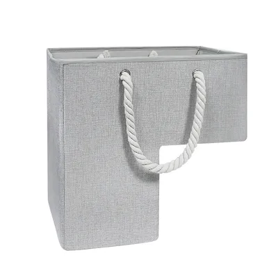 Produktbild von Treppenkorb mit Ledergriffen,Aufbewahrungskorb für Treppe,L-Korb mit Trennwänden,40*40*20cm,zum Ordnen von Teppichtreppen, Büchern