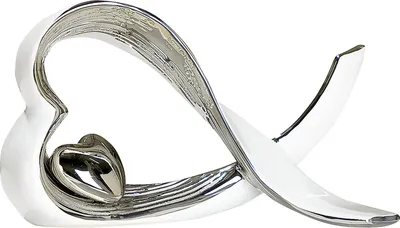 Immagine prodotto di Gilde Dekoobjekt, Herz, "Herz", Keramik, weiß, silberfarben, L. 9 cm, B. 25 cm, H. 15 cm 33943 4009079339437 2 Stück (2-fach sortiert)
