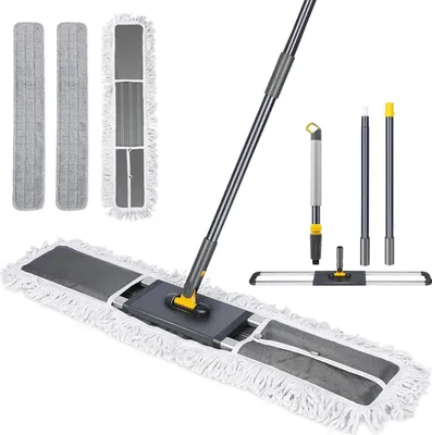 Obrázok produktu pre Podlahový mop HEVOL široký 90 cm s rukoväťou z nehrdzavejúcej ocele a otočnou hlavicou + 3 mopy
