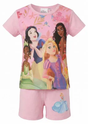 Produktbild von Disney Princess Kinder Mädchen Schlafanzug Pyjama Shirt Shorts - Rosa, 92