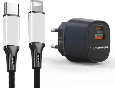 Produktbild von GLK 33W USB C Schnellladegerät Schwarz mit Ladekabel iPhone Apple Universal