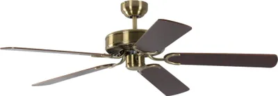 Produktbild von Deckenventilator Potkuri Messing antik / Walnuss 132 cm mit Zugkette
