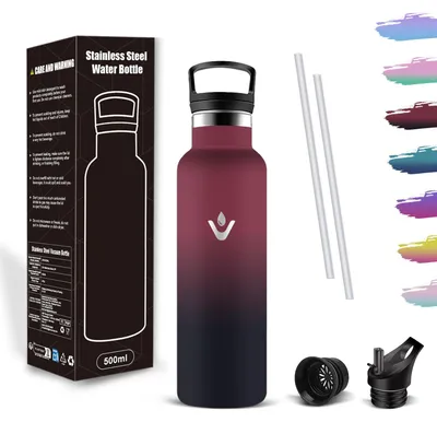 Image de Bouteille d'eau en acier inoxydable Mujigaga, thermos étanche de 500 ml, bouteille d'eau