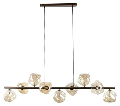 Produktbild von Hängeleuchte Rauchglas Metall G9 H: max. 141 cm Braun Cognac länglich Modern Hängelampe