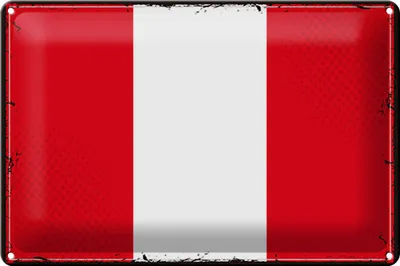 Produktbild von Blechschild Flagge Peru 30x20cm Retro Flag of Peru