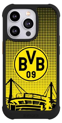 Produktbild von NIVOCASE Hülle für Apple iPhone 14 Pro Stoßfeste Handyhülle NIVOmax Case Schwarz BVB Borussia Dortmund Stadion