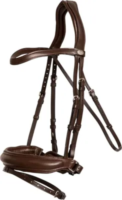 Produktbild von Dy´on Trense mit kombiniertem Reithalfter Medium Soft Leather Collection Trensenzaum Brown Cob