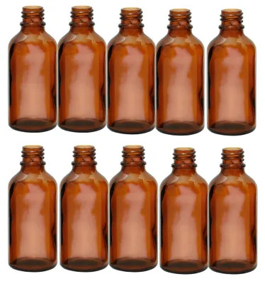 Tropfflaschen braunes Glas, 10 x 50 ml, ohne Verschluss