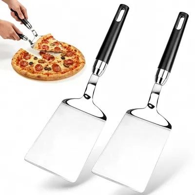 Produktbild von 2 Pizzaschieber aus Edelstahl mit Schneidefunktion
