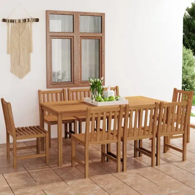 Produktbild von The Living Store 9-tlg. Garten-Essgruppe Massivholz Teak