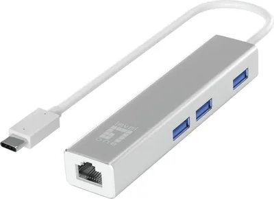 Zdjęcie produktu dla LevelOne USB-0504 Adapter USB-C do Ethernet Gigabit 1000 Mbit/s 3 porty USB Srebrny