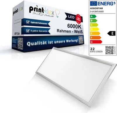 Produktbild von LED Panel Ultraslim 60 x 30cm Deckenlampe Einbaustrahler Lichtlampe 22 W 2125 Lumen 6000 K-Kaltweiß Weißerrahmen - Office Pro Serie