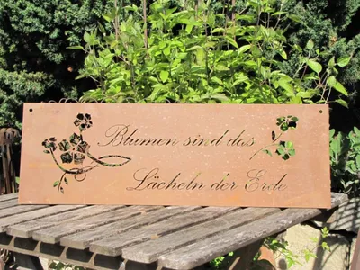 Immagine prodotto di Targa poetica "Fiore" in acciaio inox