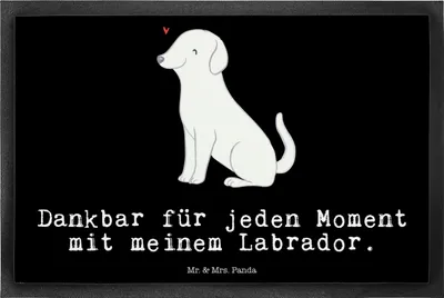 Produktbild von Mr. & Mrs. Panda Gummimatte Labrador Moment 40 x 60 cm - Schwarz - Geschenk, Schmutzmatte, Schmutzfangmatte, fußmatte, Fußabtreter, Bodenvorleger