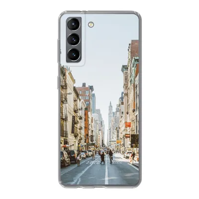 Produktbild von MuchoWow® Handyhülle Schutzhülle Hülle für Samsung Galaxy S21 Belebte Straße in New York Silikon Softcase Handy Hülle - Softcase