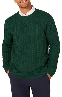 Produktbild von A. Essentials Herren Lange Ärmel Wollpullover, Dunkelgrün, XXL