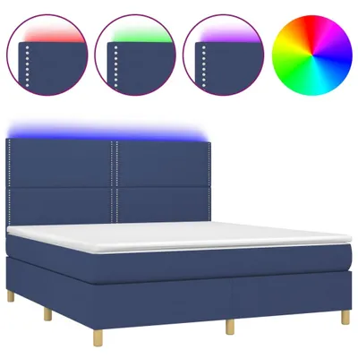 Produktbild von vidaXL Boxspringbett mit Matratze & LED Blau 180x200 cm Stoff