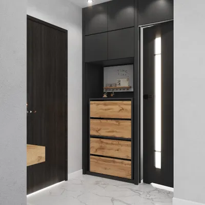 Produktbild von Schuhschrank für den Flur Schuhregal modular Schrank mit Platz zum Aufbewahren von Schuhen Schuhbank mit die Klappe Wotan Eiche Schuh-Kommode