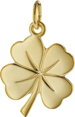 trendor 08608 Glücksanhänger Kleeblatt 585 Gold 18 mm 1