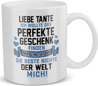Produktbild von 22Feels Beste Tante Geschenk von Nichte Geburtstag Tasse Spruch Weihnachten Kaffeetasse Frauen Muttertag Geschenkidee