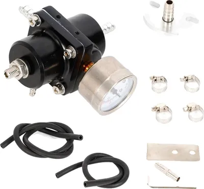 Immagine prodotto di Regolatore di pressione del carburante, intervallo di pressione regolabile, manometro di alta precisione, nero