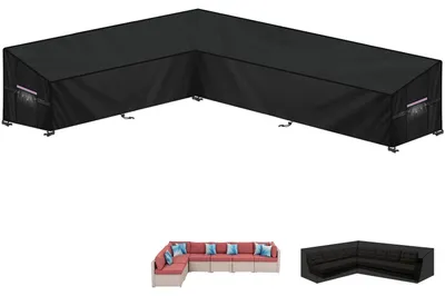 Immagine prodotto di Copertura impermeabile a forma di L per mobili da giardino, dimensioni 270x340x100x80/60 cm