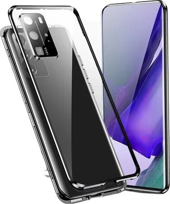 Produktbild von INF Magnetische doppelseitige Handyhülle aus gehärtetem Glas Schwarz Samsung Galaxy S23