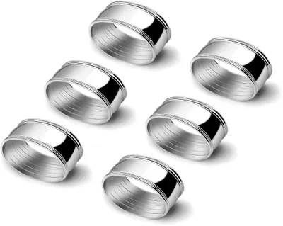 Produktbild von Zilverstad Stoffserviettenring, oval, 6-er Set 5.5x4x2cm versilbert