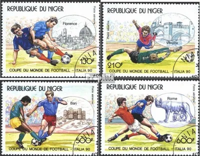Produktbild von Briefmarken Niger 1990 Mi 1090-1093 (kompl.Ausg.) gestempelt Fußballweltmeisterschaft, Italien