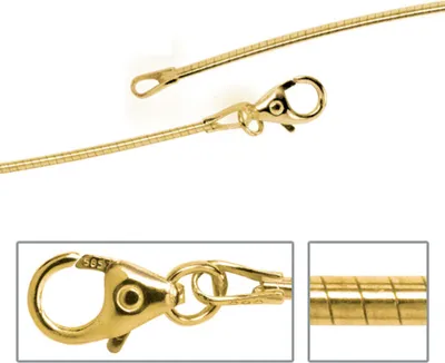Produktbild von JOBO Halsreif 585 Gold Gelbgold 1,1 mm 50 cm Karabiner