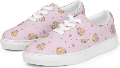 Produktbild von Mr. & Mrs. Panda Sneaker Damen Bären Liebe Größe 36 1/2 - Rosa - Geschenk, Stoffschuh, Freundin, Kuscheln, Damenschuhe, Hochzeitstag, Sportschuhe, Turnschuhe, Verknallt