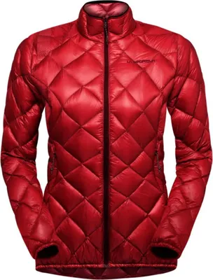 Rote Steppjacke Lumina 100 Down Jkt W von La Sportiva mit Stehkragen und Reißverschluss