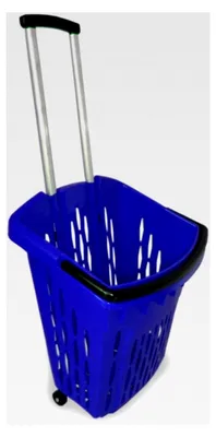 Produktbild von Einkaufstrolley 3er Set mit Rollen 40 Liter Einkaufswagen (blau)