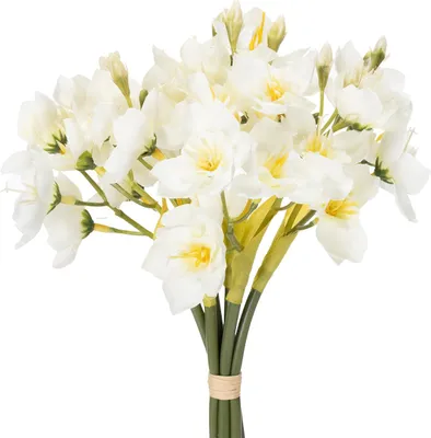 Produktbild von Narzissen Kunstblumen Dekoration Hochzeit Frühling langlebig täuschend echt, 6 Stück
