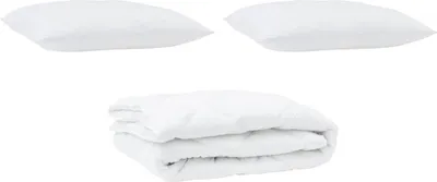 Obrázek produktu pro Best Möbel Přikrývka s polštářem - s polštářem - 2 ks - Bílé mikrovlákno - Přikrývky A3376577