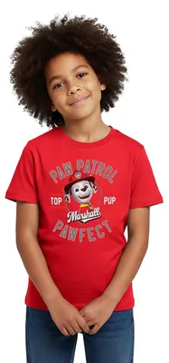 Produktbild von Spreadshirt Paw Patrol Marshall Pawfect Feuerwehrhund Kinder T-Shirt, 98/104 (3-4 Jahre), Rot